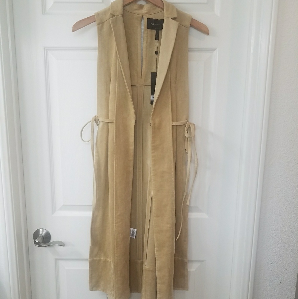 BCBG Faux Suede Gorgeous"Gaia" Long Vest! - Picture 5 of 8